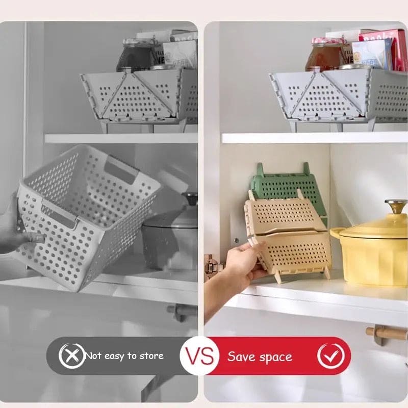 Multifunctional Foldable Storage Basket, Ventilated Desktop Storage Organizer, Folding Draining Basket, Home Organization And Storage Supplies Basket, Kitchen Household Storage Bin Multifunctional Foldable Storage Basket, Ventilated Desktop Storage Organizer, Folding Draining Basket, Home Organization And Storage Supplies Basket, Kitchen Household Storage Bin